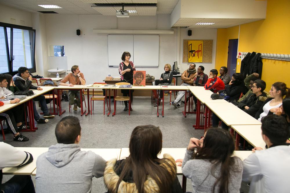 2016. Intervention au lycée Mathis à Schiltigheim (Strasbourg)