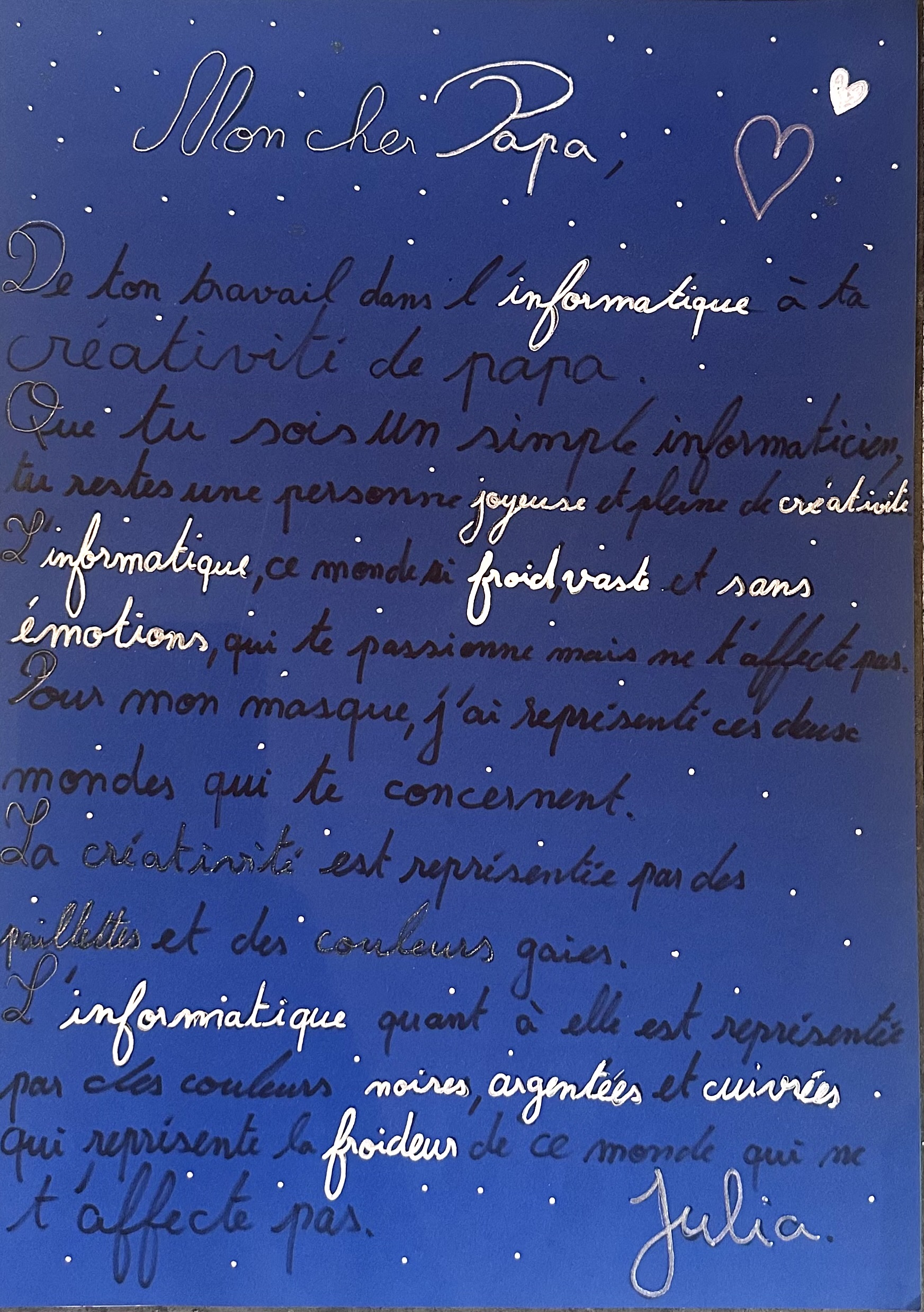 texte associé au masque