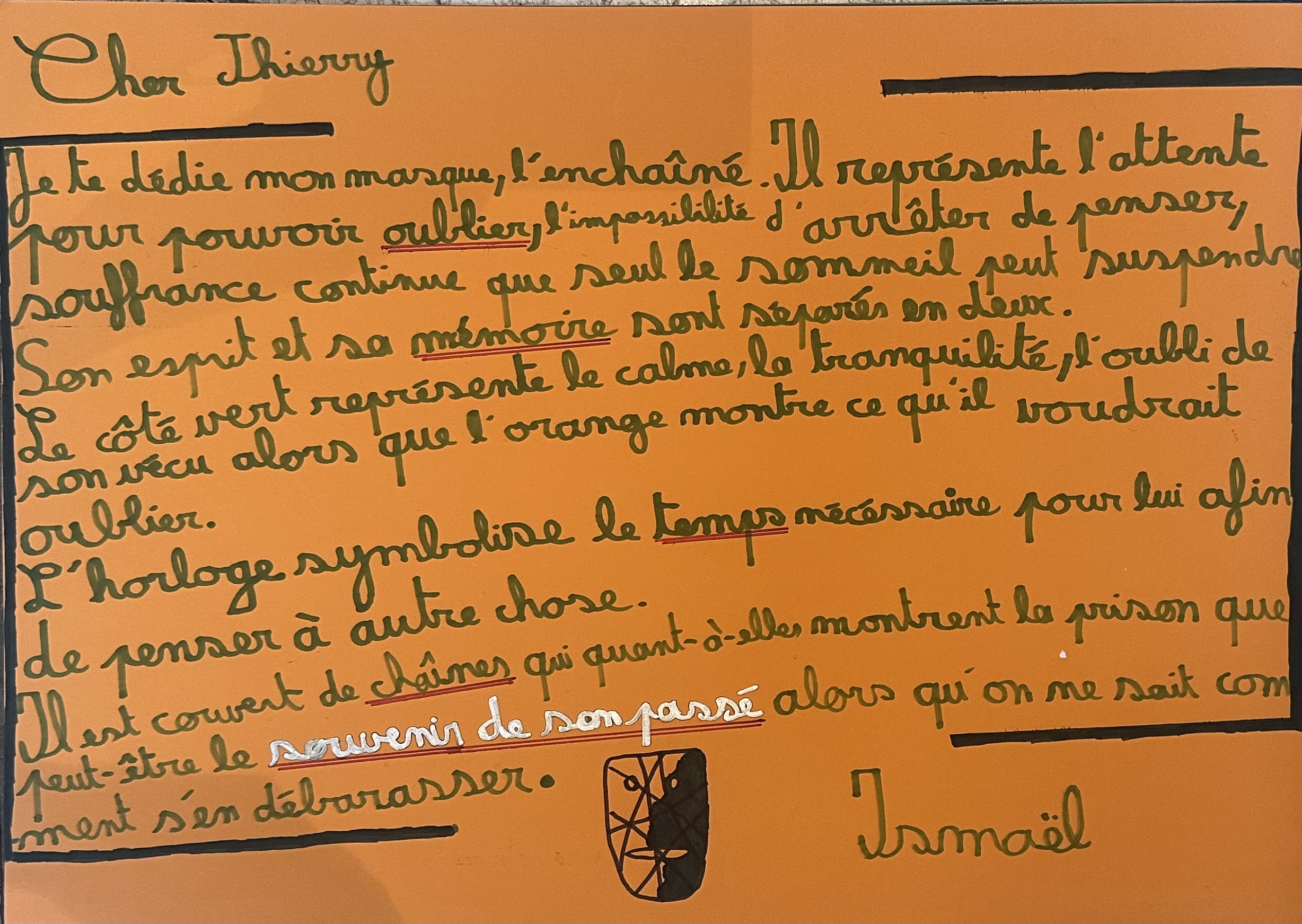 texte associé au masque
