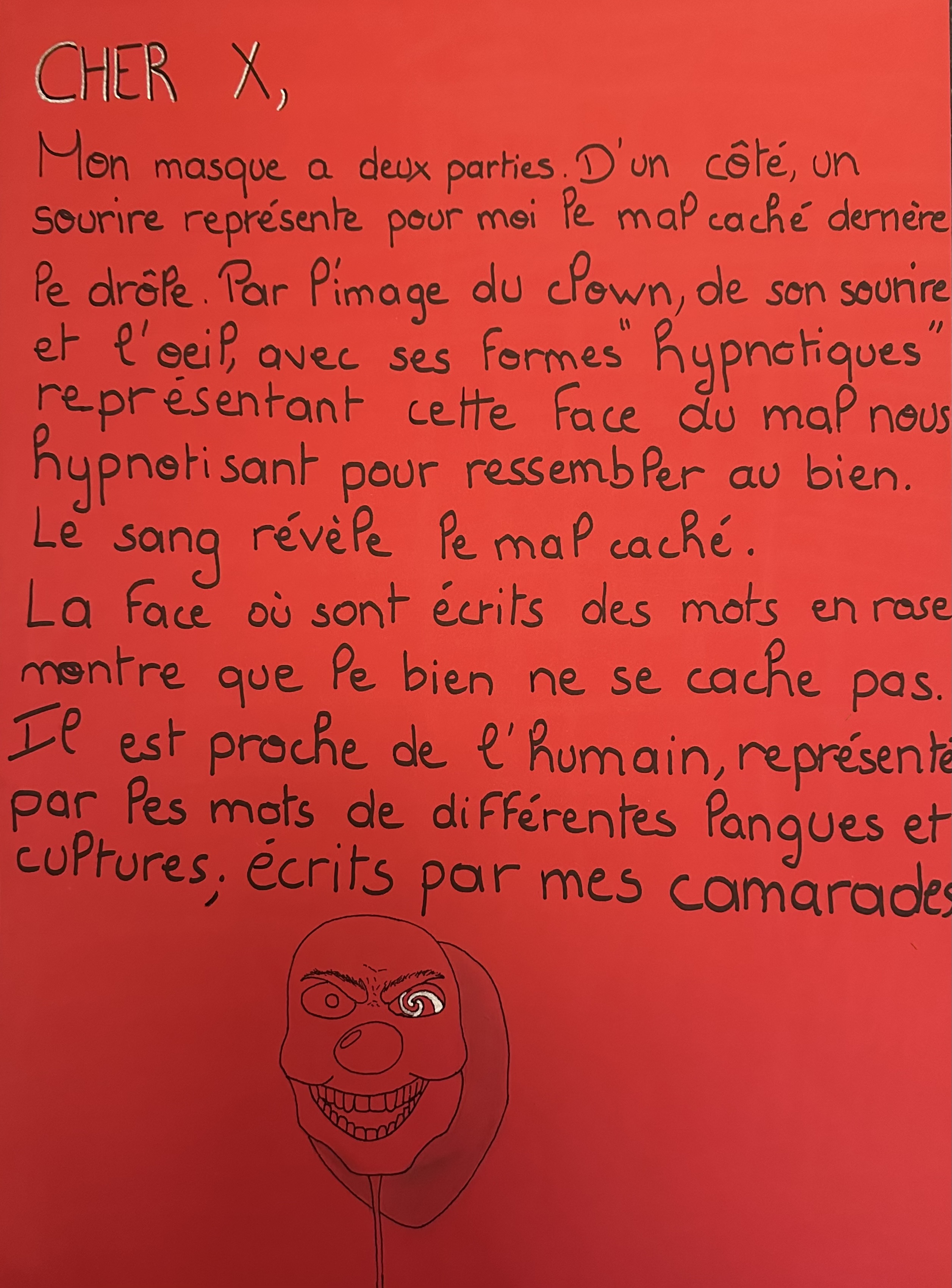 texte associé au masque