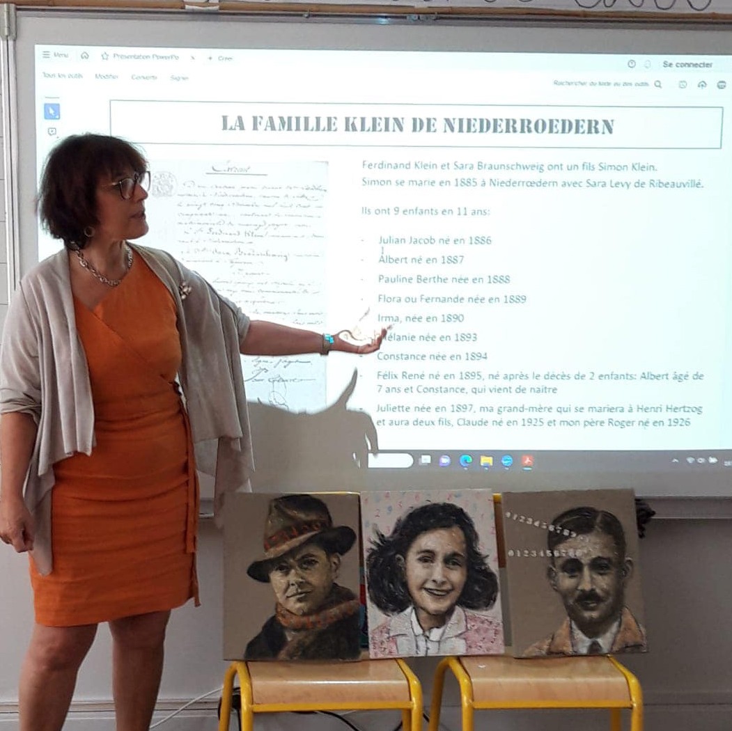 2023. Valise mémoire. Niederrœdern (Bas-Rhin).  Théâtre et pose d'une Stolpersteine 